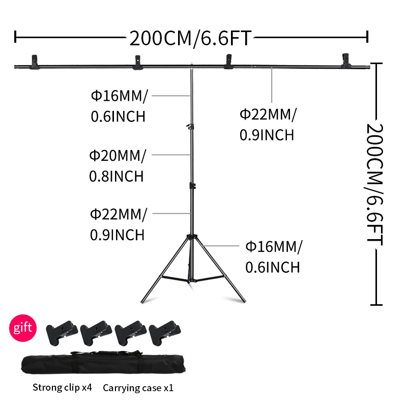 

Hot Selling 2m*2m/ 6.5ft*6.5ft Professional Photo Backdrops stand Background Support System free shiping