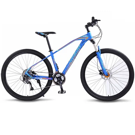 wolf's fang mountain bike bicycle 29inches 27speed Aluminum alloy frame road bike Spring Fork Front and Rear Mechanical bicycle - Цвет: 29-Blue green