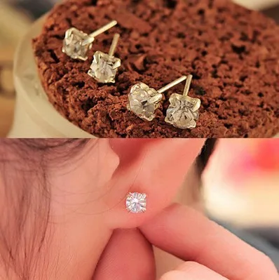

FreeShipping Jewelry Luxury 4-5mm Austrian Crystal Earrings for Women Sliver for Women Stud Earrings for Girls Gift Dropshipping