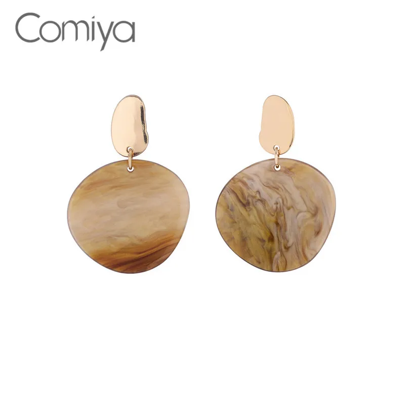 

Comiya Drop Earrings For Women Acrylic Mosaic Gold Color Zinc Alloy Boho Round Korean Jewelry Dangle Earring India Pendientes