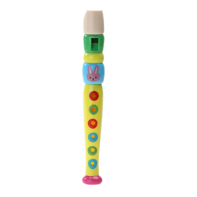 Flute Plastic Wooden Piccolo Flute Musical Instrument Cartoon Children Music Early Educational Toy for Children Birthday