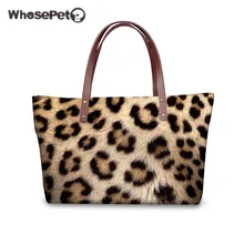 WHOSEPET Neoprene Tote Bags for Women Animal Fur Like 3D Printing Tote Handbags High Quality Shoulder Bags Waterproof Shopper