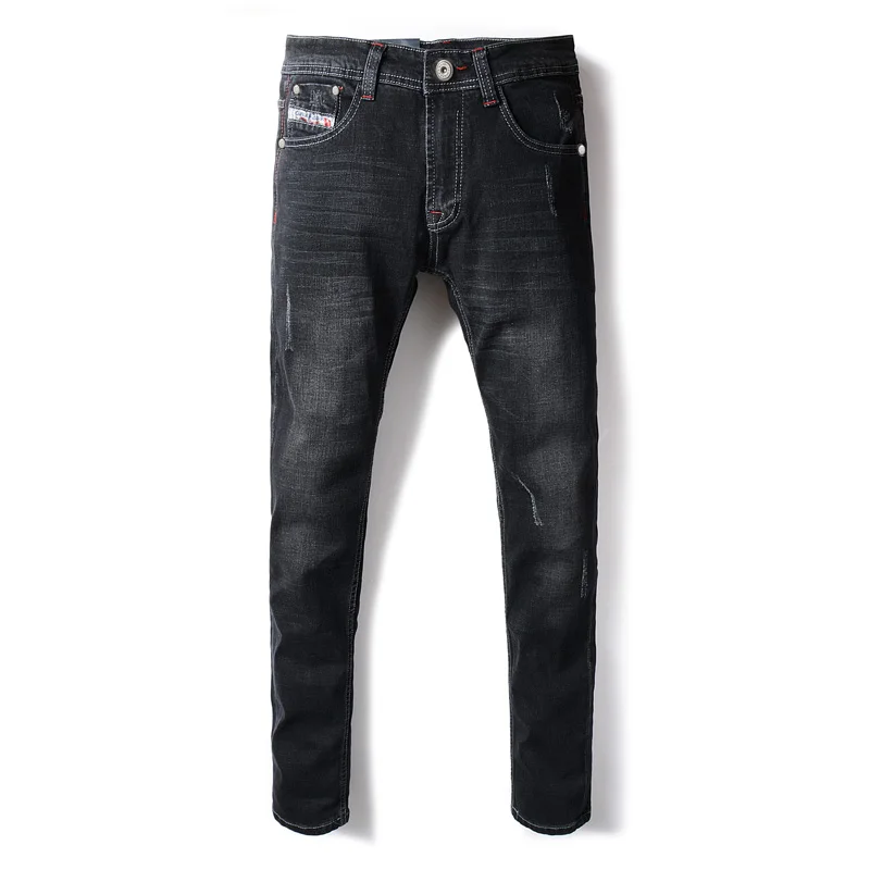

2017 Newly DSEL Brand Jeans Men Black Color Slim Fit Skinny Jeans For Men Elastic Pants Designer Men Ripped Jeans