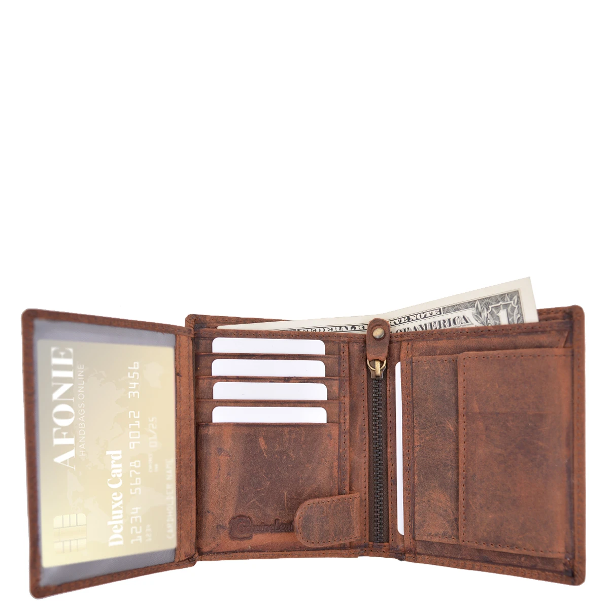 AFONiE Distressed RFID Blocking European Style Wallet (4)