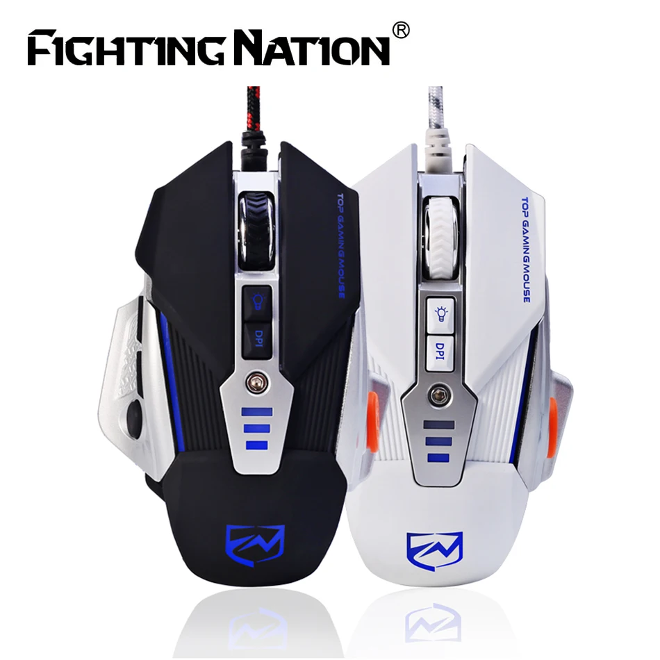 Mechanical Design Gaming Illuminated Macro Mouse USB Wired 3200 DPI 8 Buttons Backlight Backlit LED Computer Mice for Pro Gamer