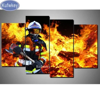 

Multi-pictures,Stickers,DIY Diamond Painting Cross Stitch Kits Full Diamond Embroidery 5D Square Mosaic Home Decor Fireman/Fire,