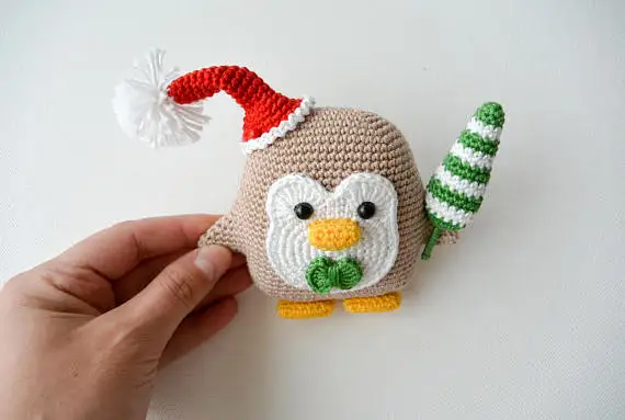 Игрушки для вязания крючком amigurumi Рождественская Сова Пингвин колокольчик и