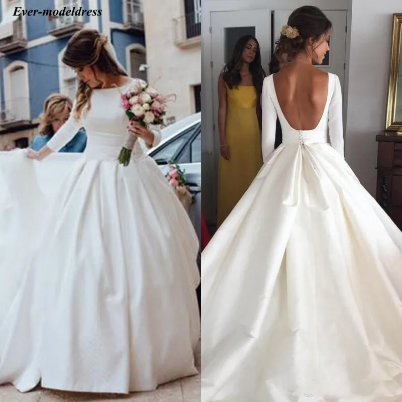 2019 satin wedding dresses