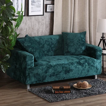 

Retro Style Sofa Cover For Living Room Decor Velvet Sofa Slipcover Armrest Couch Cover For Single Two Three Four Seat funda sofa