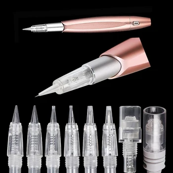 

50pcs Disposable Permanent Makeup Cartridge Needles Tattoo Makeup Tattoo digital eyebrow lips eyeliner Machine 1R/3R/5R/7R/3F/5F