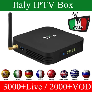 

TX6 Pro Android TV box Italy IPTV 2GB 16G 4K 1 Year turkish Italy iran Arabic Greece ex-yu UK czech Adult Channel Smart tv Box