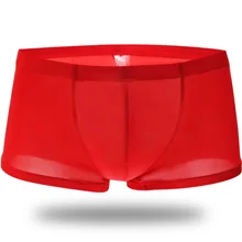 Ice silk Ультра-тонкий нейлоновый сексуальный для гея, трусы-боксеры, прозрачный, мужское нижнее белье, скульптура тела классные трусики секса человека