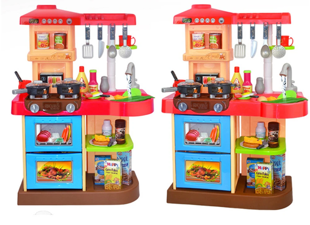 New 2 Types 1 Sets 37 Pcs Kitchen Plastic Pretend Play Food Children Toys With Music And Light Height is about 72 cm Toys Gifts (2)
