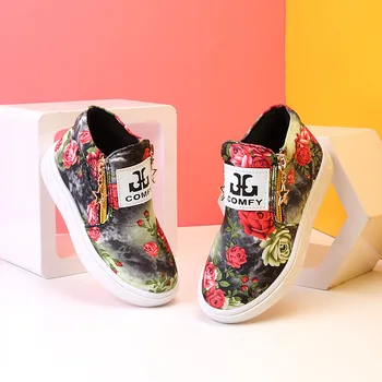 

Children shoes boys girls hot fashion Flowar Martin boots single low short botas kids baby boys autumn shoes Plus