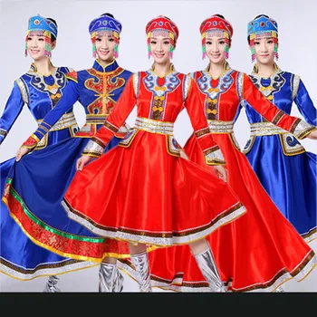 

New Mongolian clothing Women's dress Inner Mongolia Dance dress Xinjiang robe Adult ethnic Minority performance dress