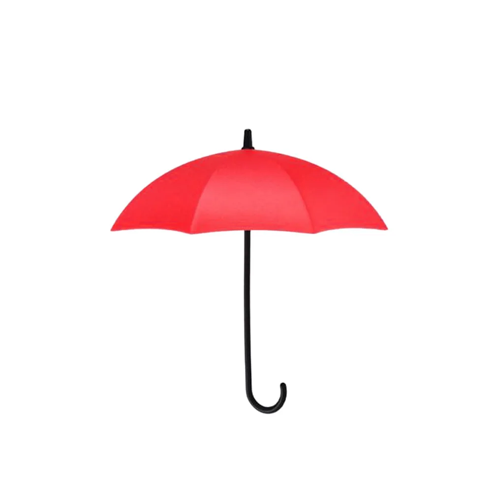 1 шт., декоративный крючок для ванной комнаты с рисунком зонта, красочный крючок для ключей, настенный стеллаж для хранения небольших предметов, Прямая поставка 306 Вт - Цвет: Красный