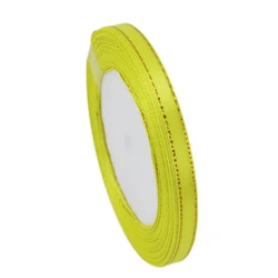 Luxurious Gold Edge Satin Ribbon - High - Quality Gift Packaging, Multiple Widths Available - 6mm (YELLOW)