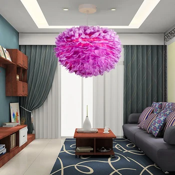 

Simple modern creative personality restaurant living room bedroom cozy feather pendant lamp