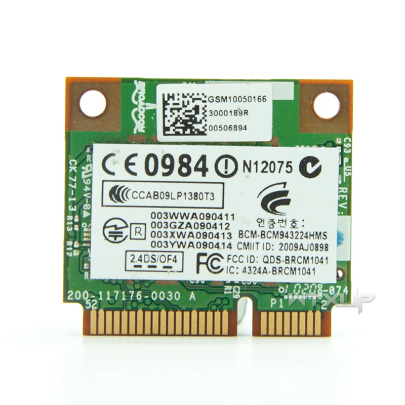 Беспроводной адаптер для BCM943224HMS BCM43224 BCM943224 802.11n Половина мини PCI-E сетевой адаптер SPS 582564-001