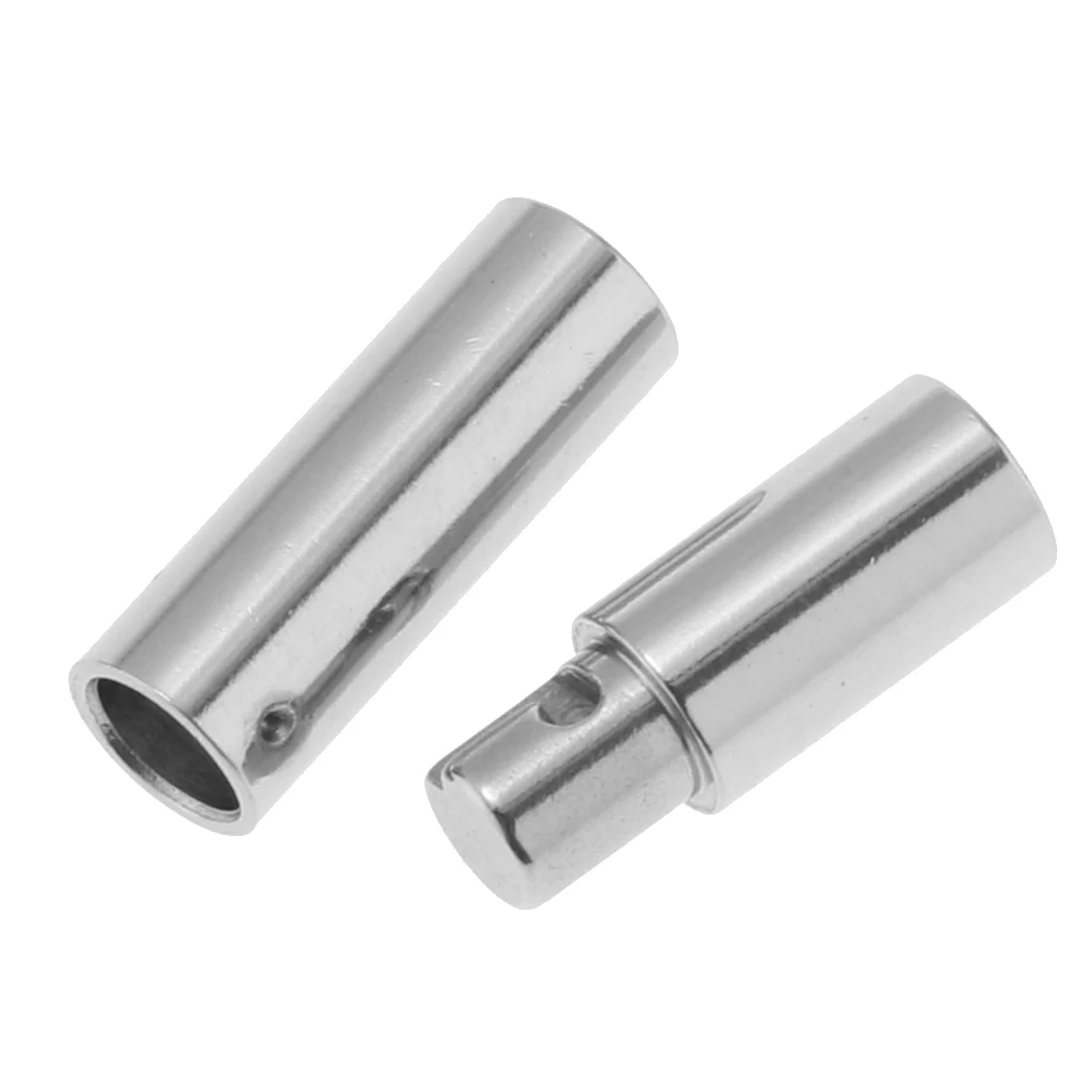 Stainless Steel Bayonet Bracelet End Push Clasps Cord Ends for Leather Cord Buckle DIY Jewelry Craft Connectors