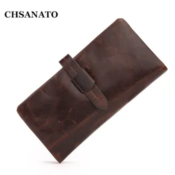 

New 2020 Luxury Vintage Designer High Quality 100% Genuine Cowhide Leather Men Long Clutch Wallet Wallets With Card Pocket