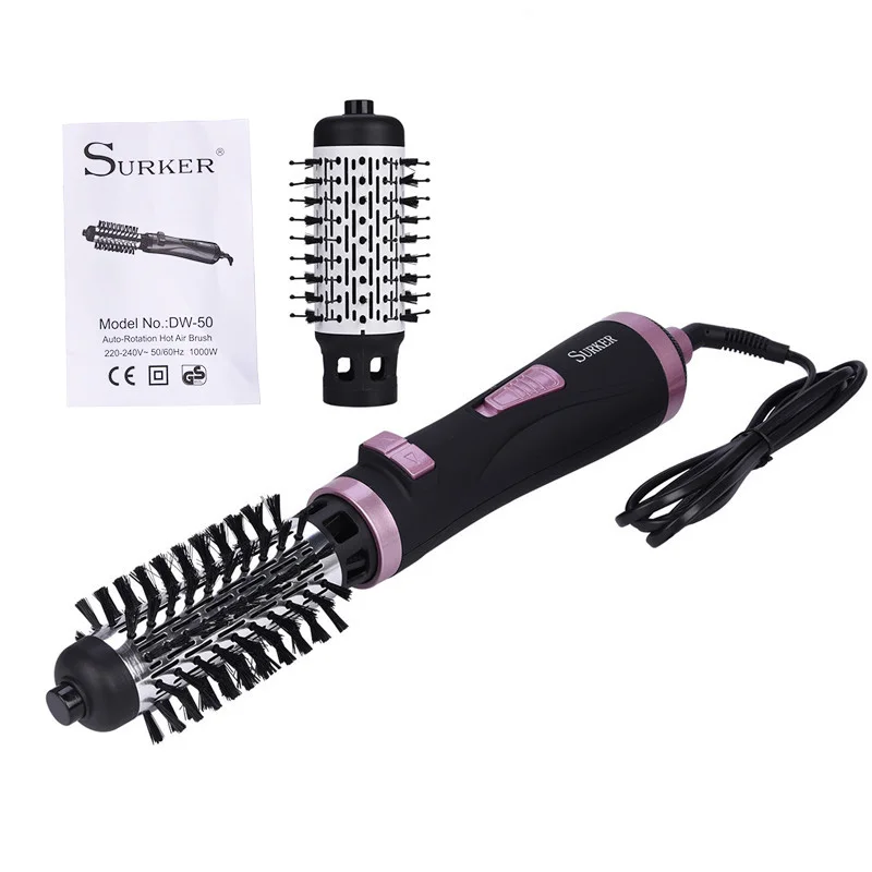 Автоматический фен для волос с вращением на 360 градусов, электрический фен-щетка, профессиональный фен для волос, гребень, электрические щипцы для завивки волос - Цвет: Purple