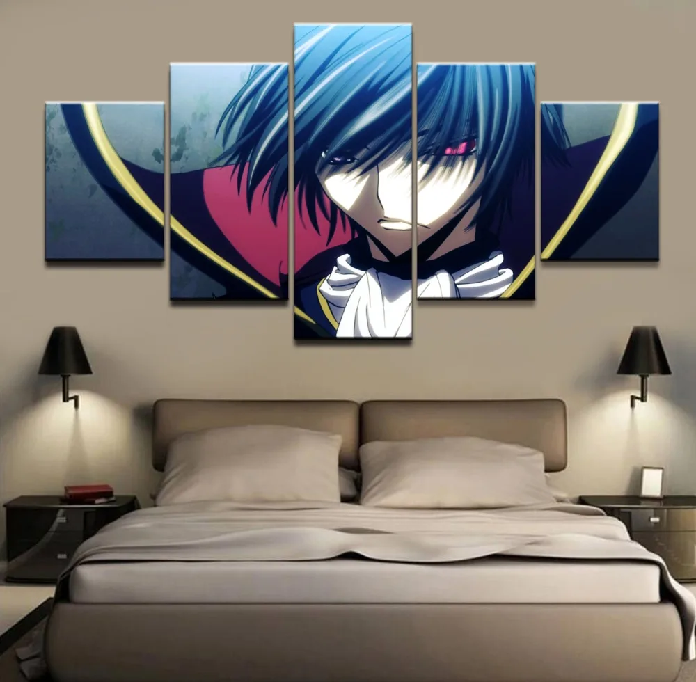 

Modular Pictures Wall Art HD Printed Canvas Painting Home Decoration 5 Pieces Animation Code Geass Posters Living Room Framework