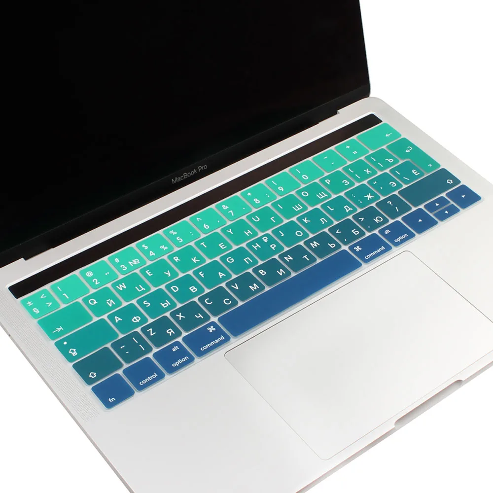 Мягкий силиконовый чехол для клавиатуры с градиентом Macbook 2016 2017 2018 Pro 13 15 дюймов
