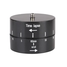 Kaliou 60min Time Lapse 360 degree Rotating Automatic Timer Tripod Head Photography Delay Tilt Head for GoPro 7 6 5 4 3 2 Black