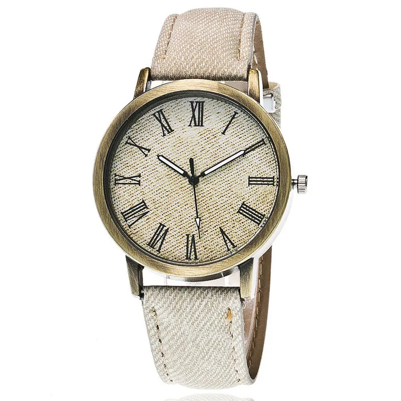 

Women's Watch Roman Digital Dial Denim Bronze Student Watch Simple Solid Color Watch Available In Multiple Colors