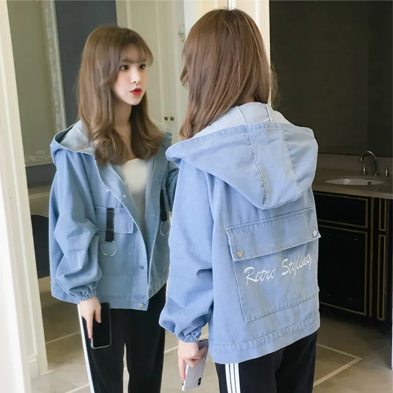 2019 spring autumn coat women Korean tide Embroidery simplicity loose Harajuku wild student short paragraph denim jacket female 2019 spring autumn coat women Korean tide Embroidery simplicity loose Harajuku wild student short paragraph denim jacket female