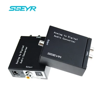 

SGEYR Analog to Digital Audio Converter RCA 3.5mm Jack to Coax Toslink Optical Converter with power adapter