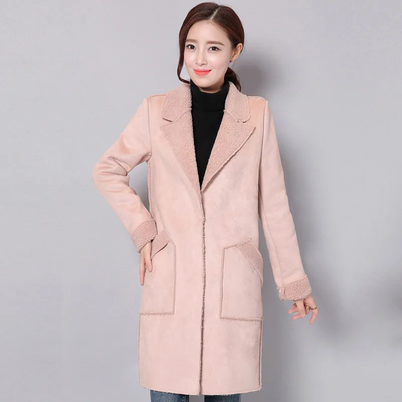 Manteau Femme Winter Jacket Women Suede Lambs Wool Coat Thick Cotton Padded Maxi Coats Long Jacket Female Parka Coat Women C2674