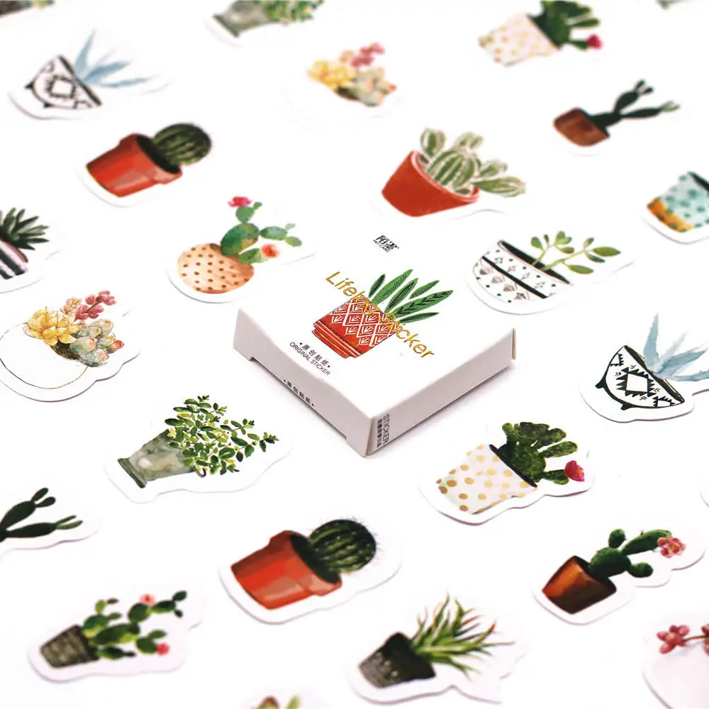 40 шт./упак. Kawaii Маленькая кошка с рисунком кактуса Decoracion журнал милый дневник