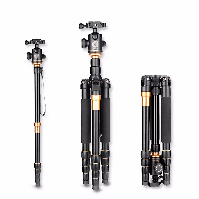 QZSD Q666 Professional Tripod With Q 02 360 Degree Swivel Fluid Head