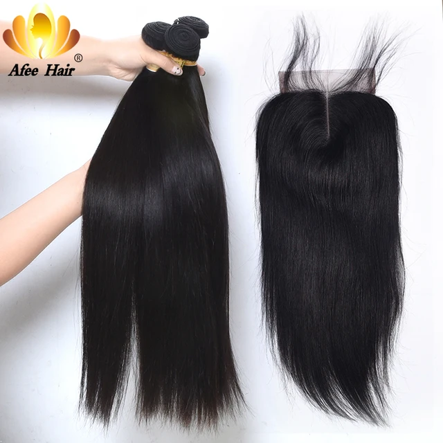 Special Price Aliafee Hair Malaysian Straight Hair 3 Bundles Deal Malaysian Hair Bundles With Closure 100% Human Hair Extension Non Remy