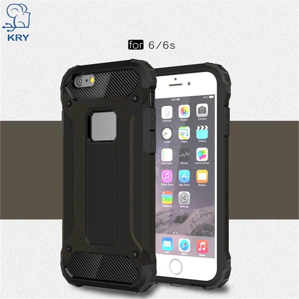 KRY Silicone Soft TPU Phone Cases For iPhone 6 Case Plus PC Plastic Dual Cover 6S Capa Coque |
