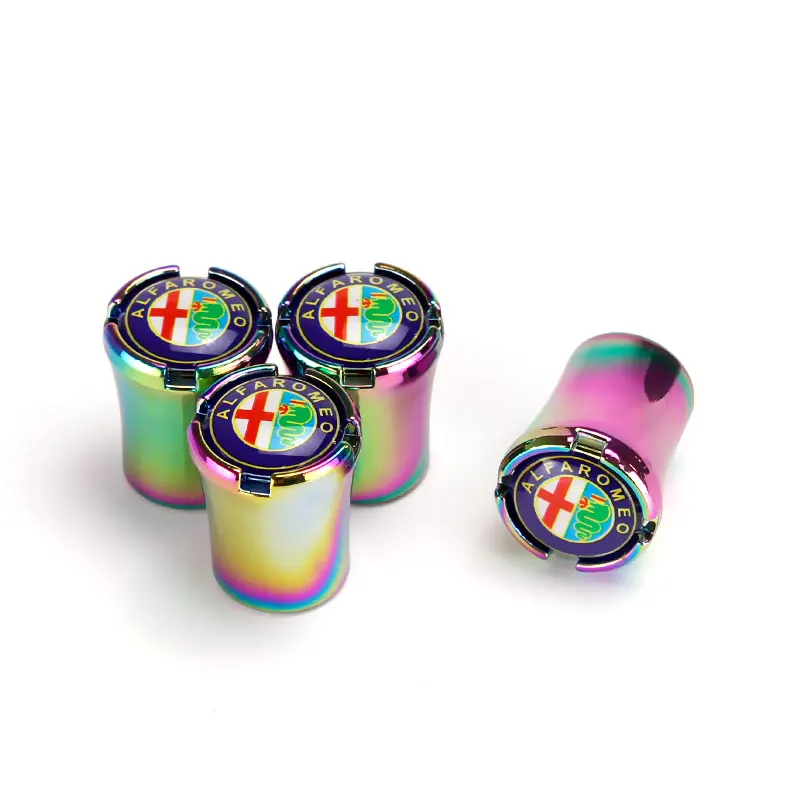 

Tire Valve Caps Car Decoration Colorful Wheels Cover for Alfa Romeo Giulia 147 155 156 159 Mito GT Brera Spider Giulietta