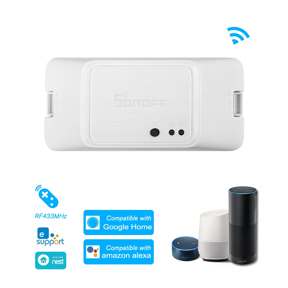 SONOFF RF R3 RFR3 Smart RF управление RM 433 МГц wifi переключатель с таймером 100-240 В DIY приложение для автоматического управления для Alexa Google Home