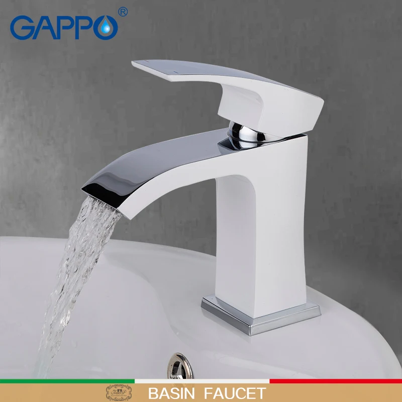 GAPPO смесители для умывальника водопада белые краны ванной комнаты латунные