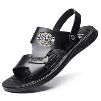 

2020 new men's sandals real cowhide fashion casual beach shoes wading men's shoes sneakers mens gladiator sandals summer