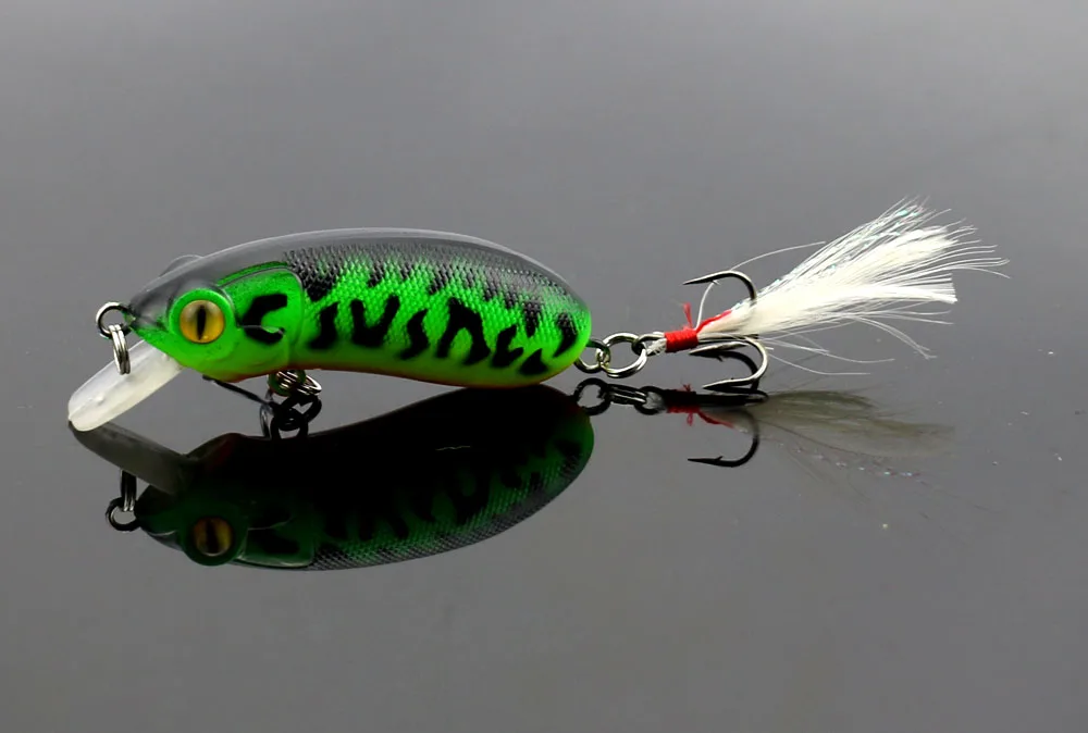  1pcs Crank Fishing Lures Hard Plastic Minnow Lure 6cm 10g With Feather High Simulation Swim Baits L