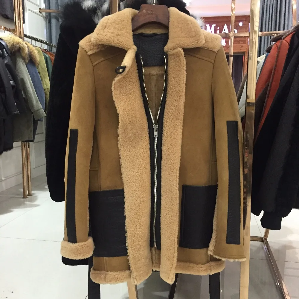 

SQXR FUR lady leather jacket women shearling leather jacket high quality women fur coat double-faced fur jacket