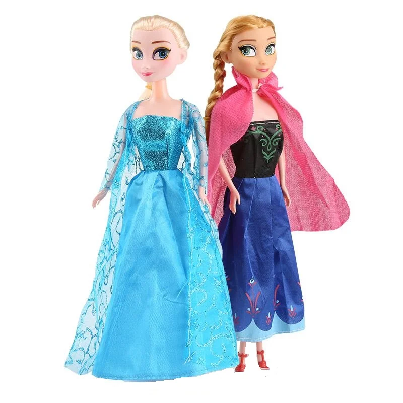 Disney Frozen Cartoon Doll Snow Queen Elsa Anna Princess Action Model Doll Child Girl Birthday Christmas Gift Toy