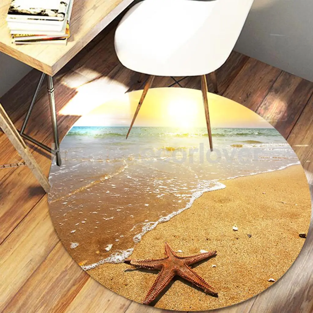 60cm Round 3D Desktop Table Top Countertop Furniture Protection Film Table Sticker PVC Film Decal Murals Cover Film	