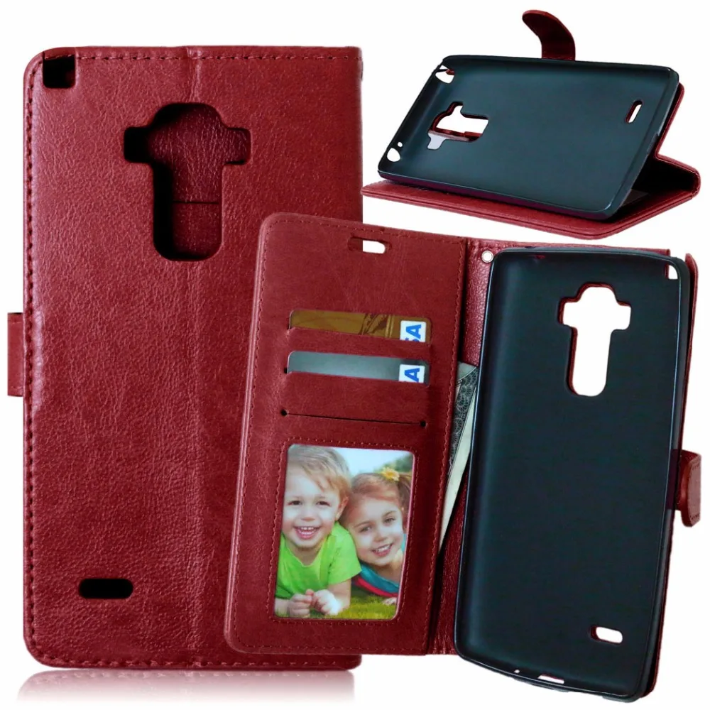 Leather Case For LG G4S G4 S Retro Phone case Bag fundas capa Flip Case Cover
