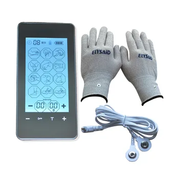 

Tens Electrotherapy Massager Touch Screen Smart Massage Device Body Health Care Muscle Stimulator With Conductive Fiber Gloves