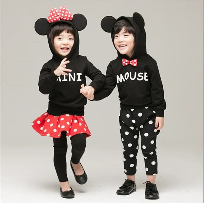 Long Sleeves New Spring Autumn Boys Girls Twins Clothes Three Dimensional Bow Knot Dots Sweatshirts And Pants Suit Sportswear Suit Textile Suits For Men Bosssuits Guy Aliexpress