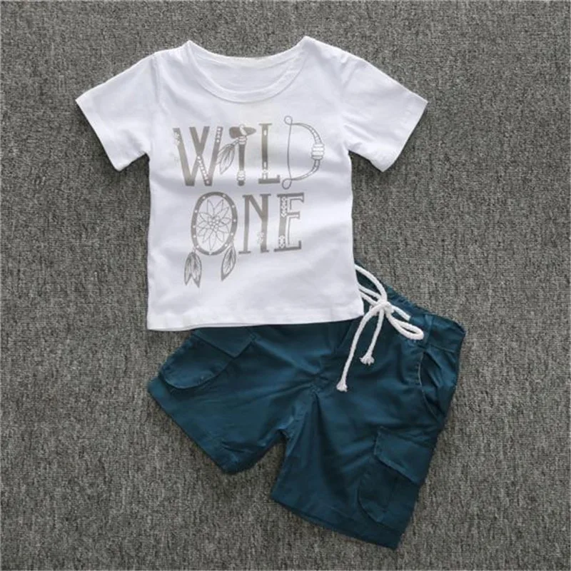 

Children Clothing 1Set Kids Toddler Boys Letter Print T-shirt+Shorts Trousers Clothes Outfits Girls Clothes G1023