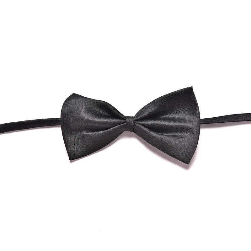 Милые детские однотонные галстуки-бабочки с галстуком-бабочкой для свадебной вечеринки, акция, регулируемый галстук-бабочка для мальчиков - Цвет: black